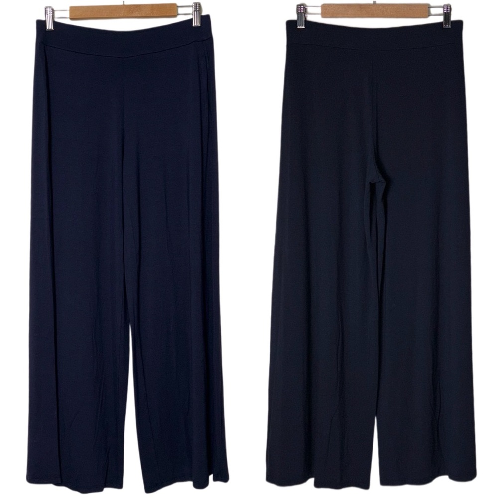 Eileen Fisher Navy Wide Leg Pants 95% viscose 5% Elastane.